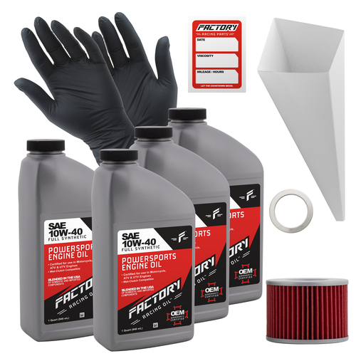 Factory Racing Parts SAE 10W-40 4qt Oil Change Kit Fits Yamaha FJ1200-0