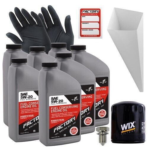 Factory Racing Parts Oil Change Kit Fits Chrysler 300 5.7L 2005-2007 5W-20 Full Synthetic Oil - 7 Quarts-0