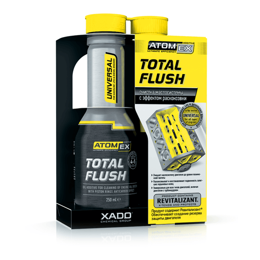 XADO Total Flush - Engine Oil System Cleaner & Motor Flush Treatment - Stops Oil From Burning - Carbon and Sludge Remover-0