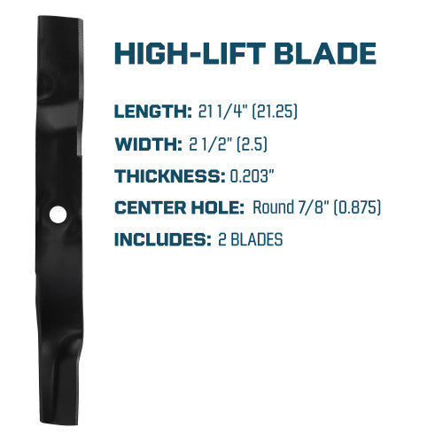 High Lift Mower Blade For John Deere GT225 GT235 GX325 GX335 LX255 LX288 LX280 42" Decks M135881, M139976, M139977, M148613 - 2 Pack-1