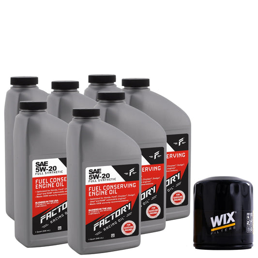 Factory Racing Parts Basic Oil Change Kit Compatible with Jeep 5.7L Commander 2006-2007, Grand Cherokee 2005-2007 5W-20 Oil - 7 Quarts-0
