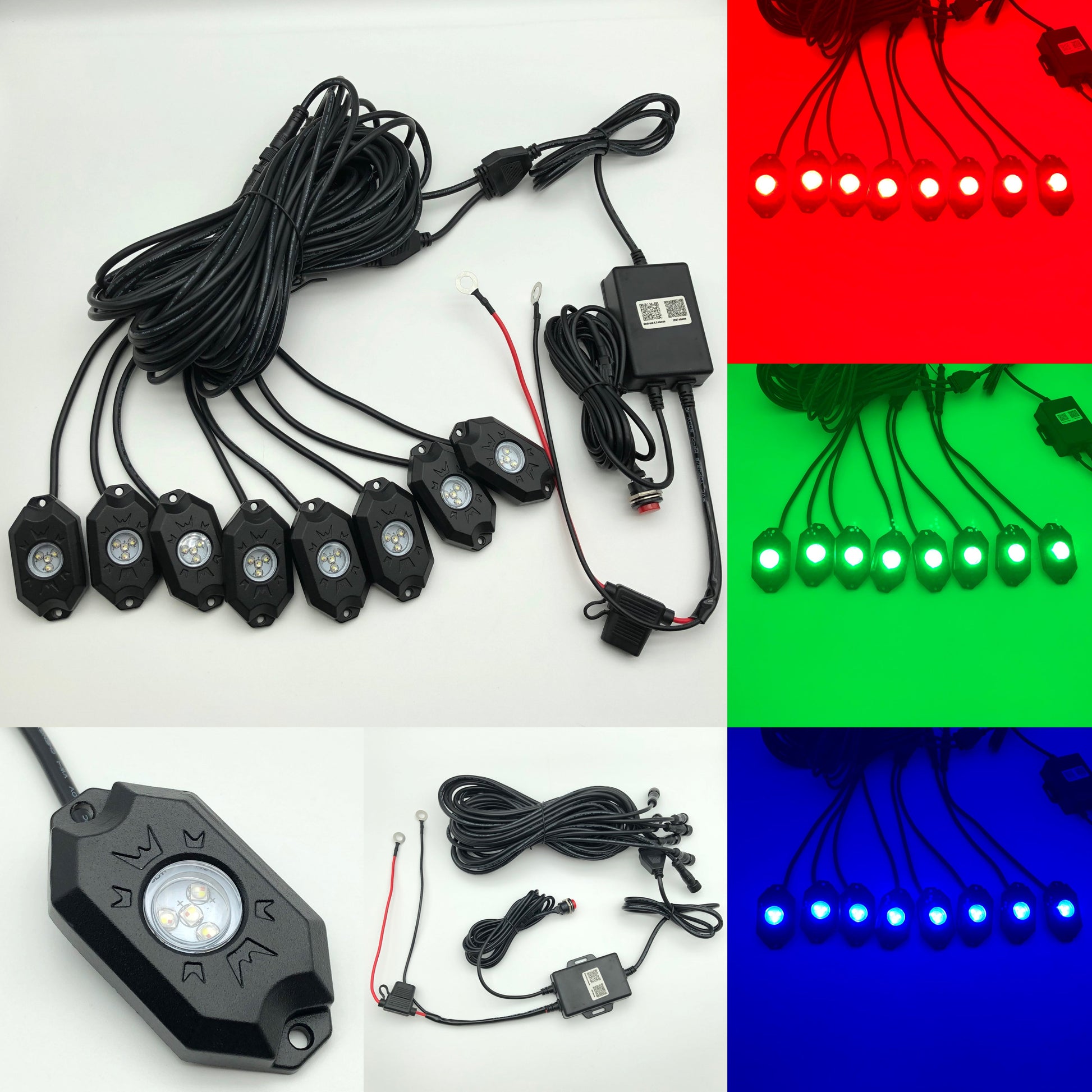 RGB + W LED rock light (8 packs)-1